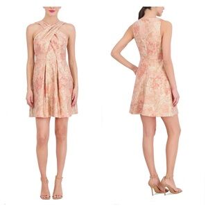Vince Camuto Elegant Floral Jacquard Dress
